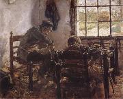 Max Liebermann Cobbler-s Workshop oil on canvas